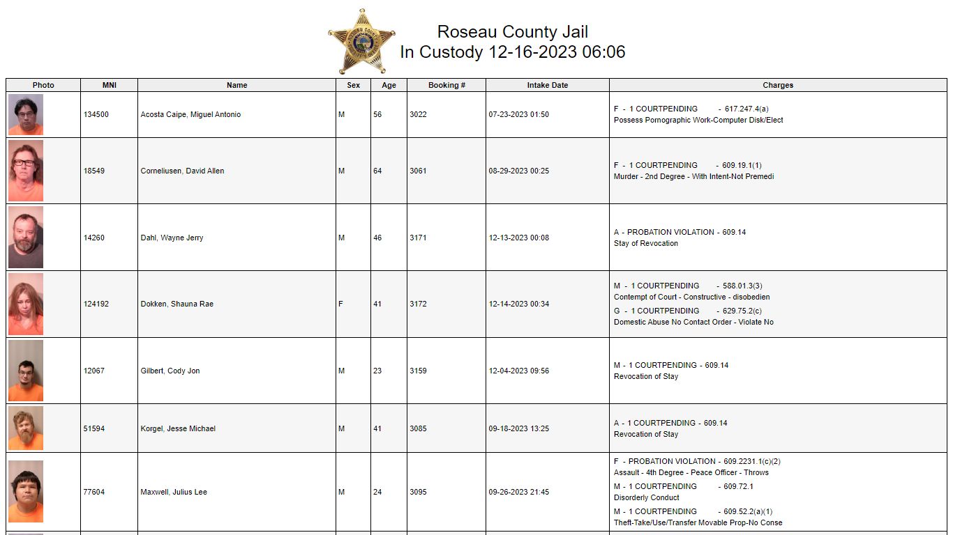 Custody - Roseau County, Minnesota