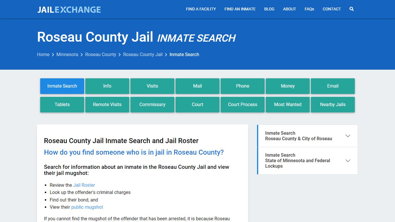 Inmate Search: Roster & Mugshots - Roseau County Jail, MN - Jail Exchange