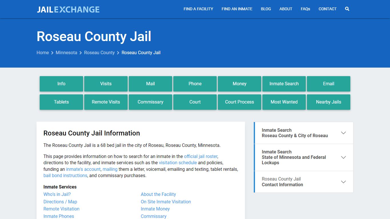Roseau County Jail, MN Inmate Search, Information